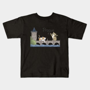 Prague cats Kids T-Shirt